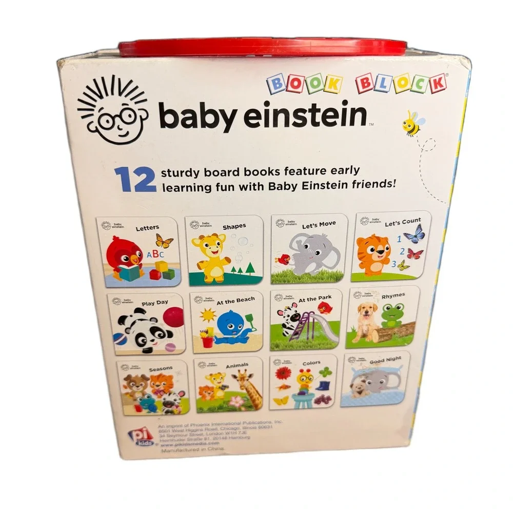 Baby Einstein My First Library 12 Board Book Block Set with Carrying Case Case - Picture 4 of 16